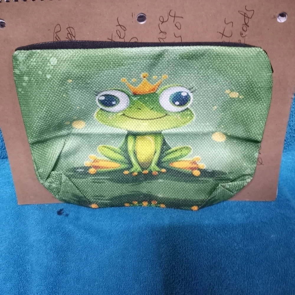 Green Frog Prince Makeup Pouch Cosmetic Bag